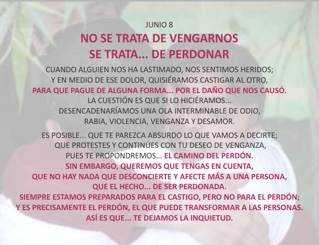 No se trata de vengarnos se trata... de perdonar